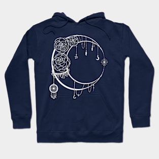 Dark Moon with Roses Tattoo Hoodie